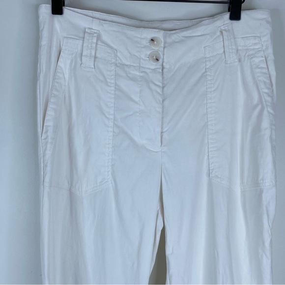 Maeve Naomi Wide Leg Flare Pants Anthropologie White Boho Minimalist Preppy 70s - Picture 3 of 12